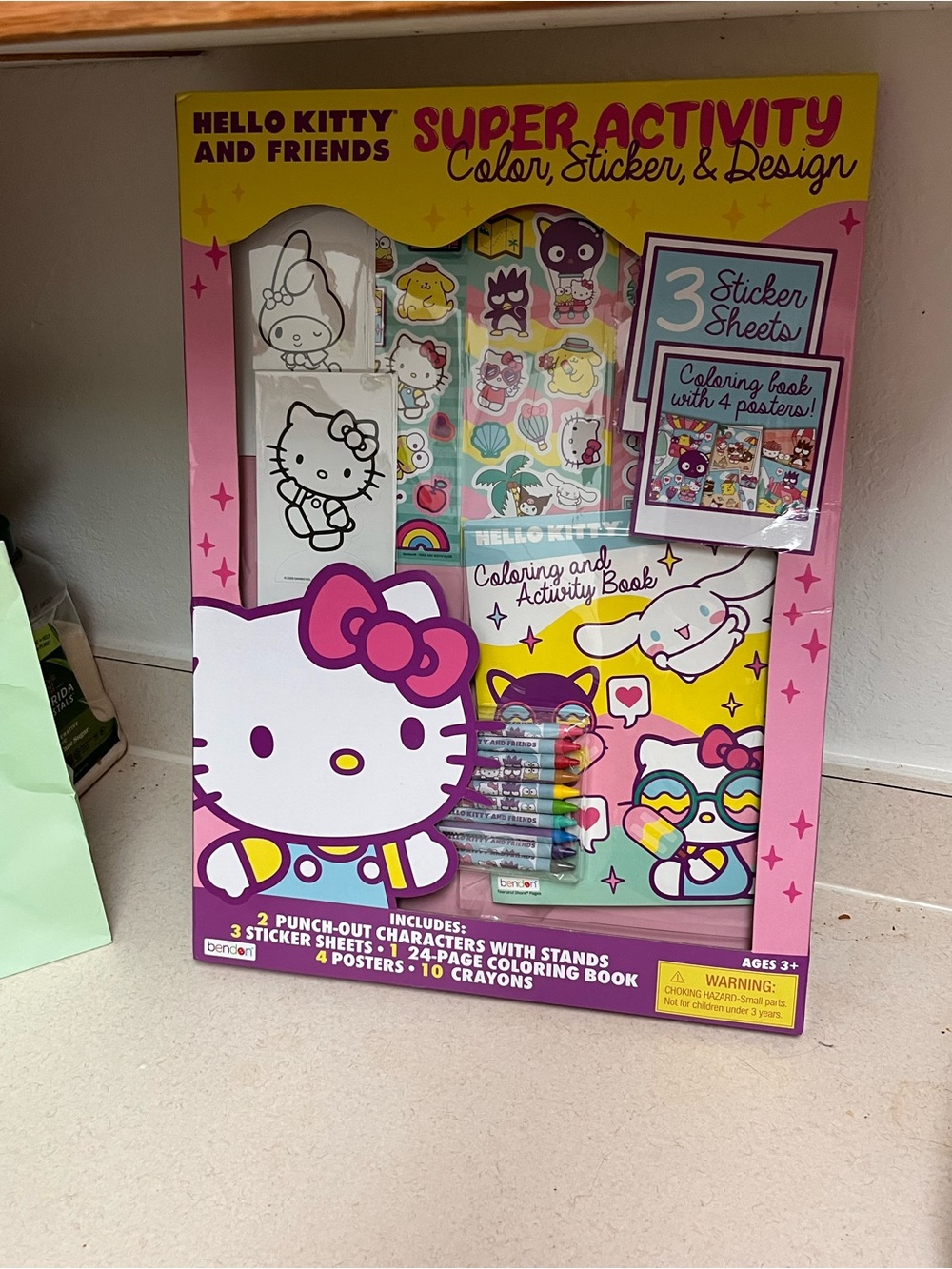Hello Kitty Coloring & Sticker Activity Set — Pink, Yellow, White